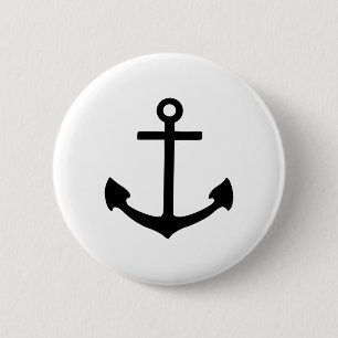 Black Anchor Ronde Button 5,7 Cm