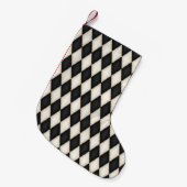 Black and Antique White Harlequin Kleine Kerstsok (Voorkant (Hangend))