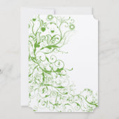 Black and Apple Green Bird Wedding Invite Kaart (Achterkant)