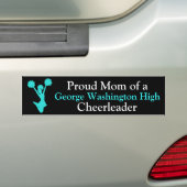 Black and Aquamarine Cheer Mam Bumpersticker (Op auto)