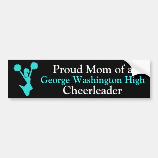Black and Aquamarine Cheer Mam Bumpersticker (Voorkant)