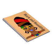 Black and Beauful Headwrap Woman Afro Lady Notitieboek (Rechterzijde)