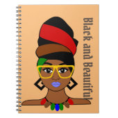Black and Beauful Headwrap Woman Afro Lady Notitieboek (Voorkant)