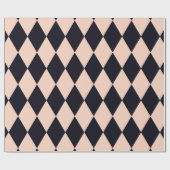 Black and Beige Argyle Diamond Stripe Pattern Cadeaupapier (Vlak)