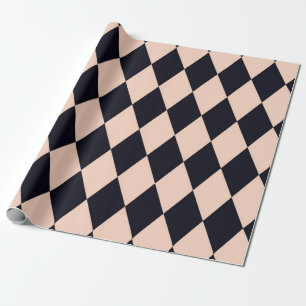 Black and Beige Argyle Diamond Stripe Pattern Cadeaupapier