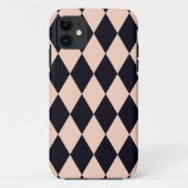 Black and Beige Argyle Diamond Stripe Pattern Case-Mate iPhone Case (Achterkant)