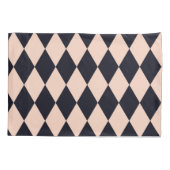 Black and Beige Argyle Diamond Stripe Pattern Kussensloop (Achterkant)