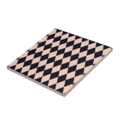 Black and Beige Argyle Diamond Stripe Pattern Tegeltje (Zijkant)