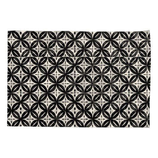 Black and Beige Pillowcase Kussensloop (Achterkant-Links)