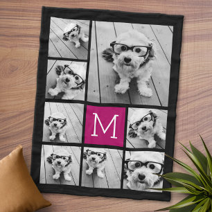 Black and Berry 8 Fotocollage — KAN KLEUR bewerken Fleece Deken