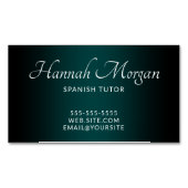 Black and Blauwgroen Green Elegant Ombre Magnetisch Visitekaartje (Voorkant)