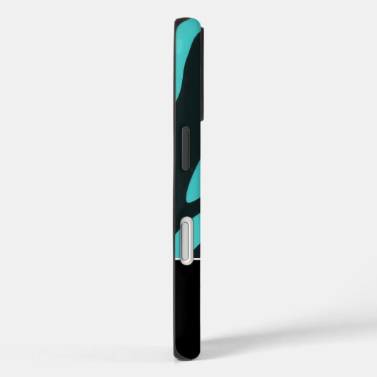 Black and Blue Abstract Personalized Name Case-Mate iPhone Case (Achterkant / Rechts)