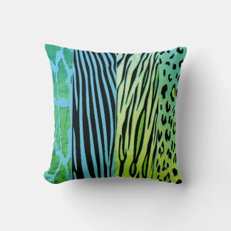 Black And Blue Animal Printed Zebra Stripe Pillow Kussen