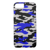 Black and Blue Camo - iPhone 7 hoesje (Achterkant)