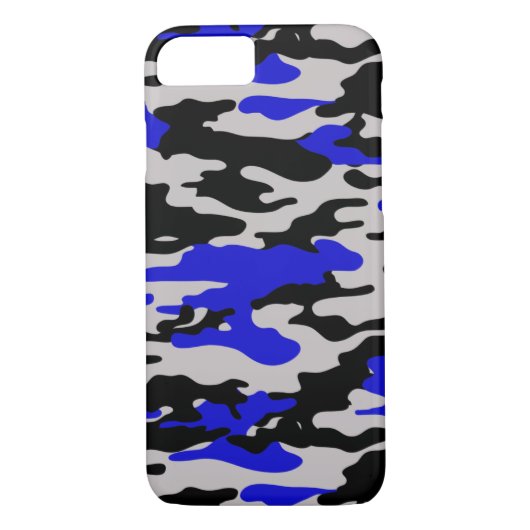 Black and Blue Camo - iPhone 7 hoesje (Achterkant)