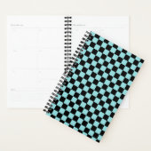 Black and Blue Checkered Pattern Notebook Planner (Display)