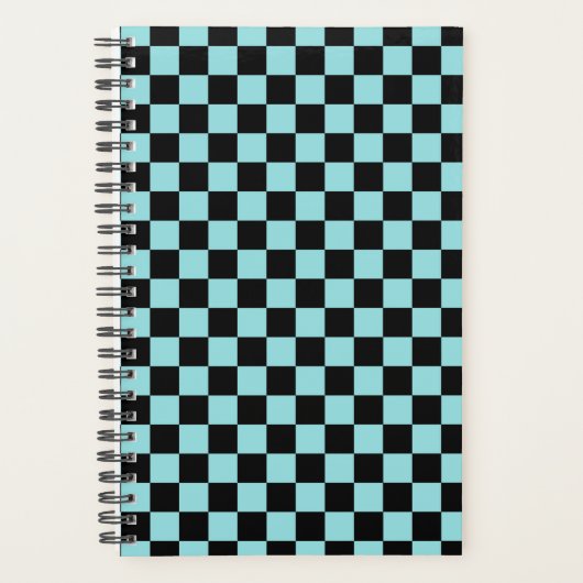 Black and Blue Checkered Pattern Notebook Planner (Voorkant)