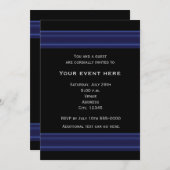 Black and Blue Elegant Party Event Uitnodiging (Voorkant / Achterkant)
