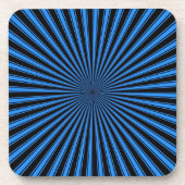 Black and Blue Funky Striped Abstract Art Onderzet Drankjes Onderzetter (Voorkant)