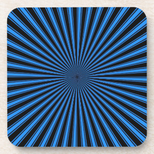 Black and Blue Funky Striped Abstract Art Onderzet Drankjes Onderzetter