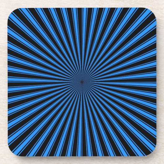 Black and Blue Funky Striped Abstract Art Onderzet Drankjes Onderzetter (Voorkant)