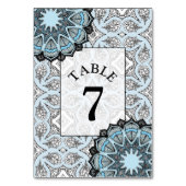 Black and Blue Mandala Wedding Table Number Card Kaart (Voorkant)
