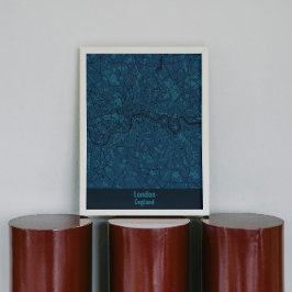 Black and Blue Minimalistisch Londen City Poster