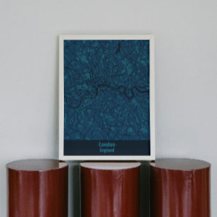 Black and Blue Minimalistisch Londen City Poster