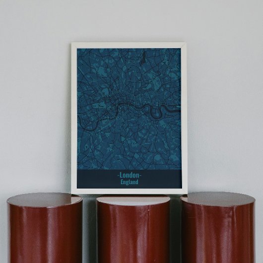Black and Blue Minimalistisch Londen City Poster