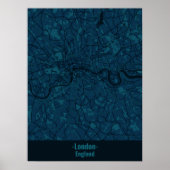 Black and Blue Minimalistisch Londen City Poster (Voorkant)