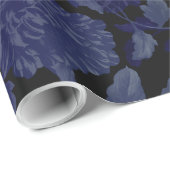 Black and Blue Ombre Modern Floral Toile Cadeaupapier (Rol Hoek)