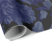 Black and Blue Ombre Modern Floral Toile Cadeaupapier (Rol Hoek)