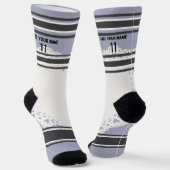 Black and blue & orange - Name Number Socks Sokken (Gebogen)