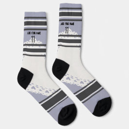 Black and blue & orange - Name Number Socks Sokken