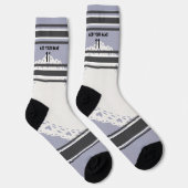 Black and blue & orange - Name Number Socks Sokken (Rechts)