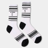 Black and blue & orange - Name Number Socks Sokken (Rechts)