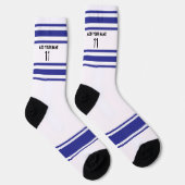 Black and blue & orange - Name Number Socks Sokken (Rechts)