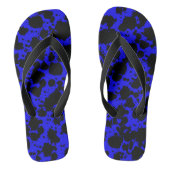 Black and Blue Paint Spletters Pattern Funny Teenslippers (Voetbed)