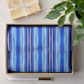 Black and Blue Painted Stripes  Tissuepapier (Geschenk)