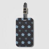 Black and Blue Paisley Designer Luggage Tag Bagagelabel (Voorkant (verticaal))