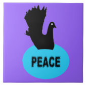 Black and Blue Peace Dove Tile Tegeltje (Voorkant)
