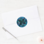 Black and Blue Snake Mandala Ronde Sticker (Envelop)