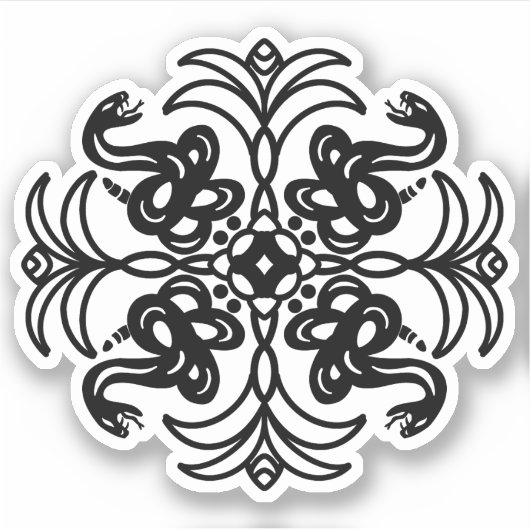Black and Blue Snake Mandala Sticker (Voorkant)