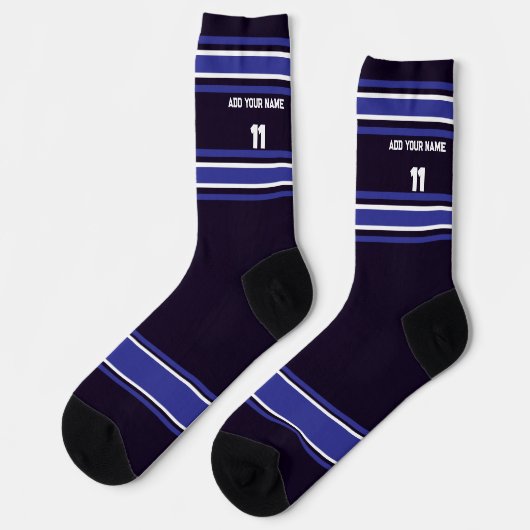 Black and Blue Sport Jersey - Name Number Socks Sokken (Links)