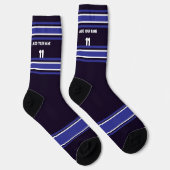 Black and Blue Sport Jersey - Name Number Socks Sokken (Rechts)