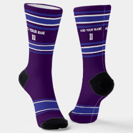 Black and Blue Sport Jersey - Name Number Socks Sokken