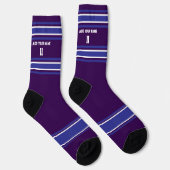 Black and Blue Sport Jersey - Name Number Socks Sokken (Rechts)