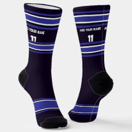 Black and Blue Sport Jersey - Name Number Socks Sokken