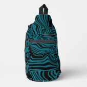 Black and Blue Waves Gepersonaliseerde uw kleuren Sling Bag (Voorkant)