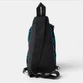 Black and Blue Waves Gepersonaliseerde uw kleuren Sling Bag (Achterkant)